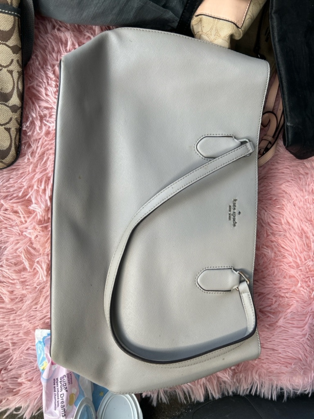 kate spade Light Gray Leather Tote